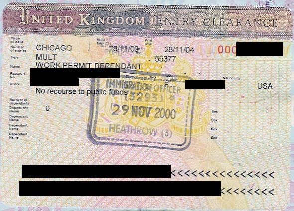 Passport Stamps United Kingdom